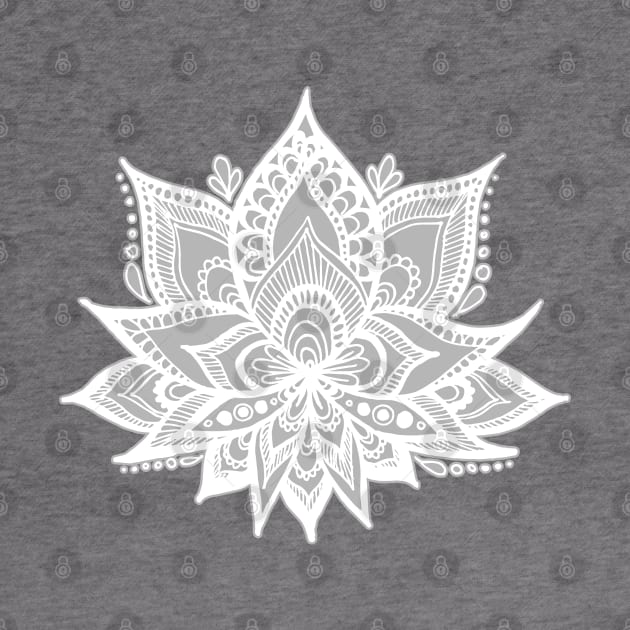 Grey Lotus Flower by julieerindesigns